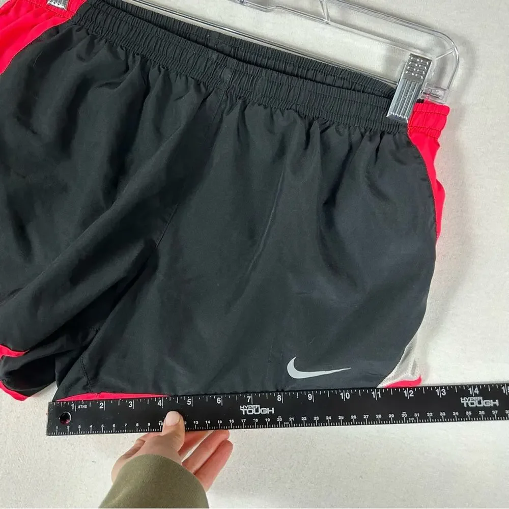 Nike Dri Fit Neon Tempo Running Shorts Women’s Medium Black Drawstring 3.5”